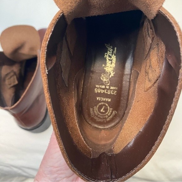 Leather Craft Brown Marcia Ankle Boots Moto Buckle Strap Made in Brazil SZ 7 - Picture 10 of 14